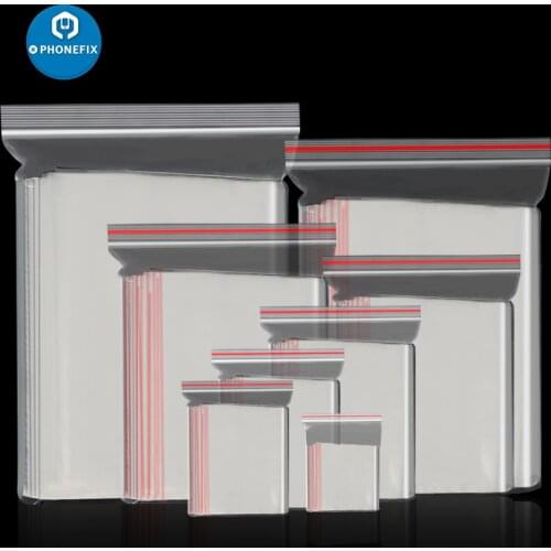 100pcs Zip Lock Ziplock Bags Reusable Transparent Jewelry Packing Reclosable Vacuum Food Storage Bag Thick Fresh Bag