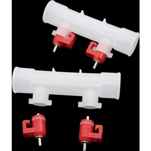 20 Pcs Inner Diameter 25mm Double Nipple Chicken Drinker Quail Double Hanging Cup Accessories