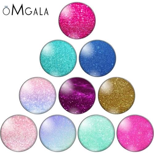 Mix Style Colorful Bling Star 10mm 12mm 14mm 18mm 20mm 25mm 30mm Photo round glass cabochon demo flatback Jewelry DIY Making