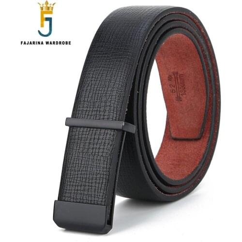 FAJARINA New Design Quality Genuine Leather Belt Fashion Blank Slide Buckle Metal Belts for Men Accessories Freeshipping N17FJ74