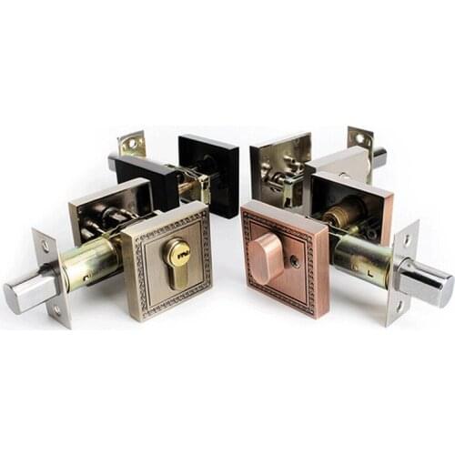 1Set Hidden Mortise Door Locks Square Zinc alloy Recessed Shutting Bedroom Invisible Lock Hardware Furniture Accessorie With Key