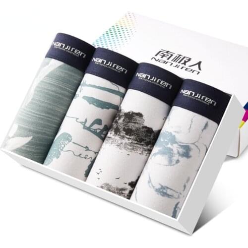 4PCS/Lot Cotton Underwear Men Boxer Homme Brand Sexy Mens Underwear Boxers Boxershorts Gay Boxers Hombre Shorts Men Plus Size