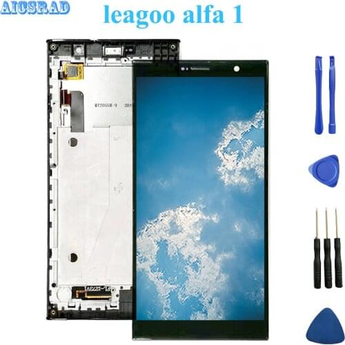 HIgh Quality With Frame for Leagoo Alfa 1 alfa1 LCD Display +Touch Screen Assembly Replacement + Tools + 3M Adhesive Tape