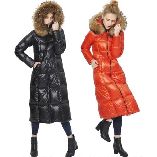 Winter new stylish light luxury scorpion big fur collar woman down jacket womens fashion long thicken warm down coat for women
