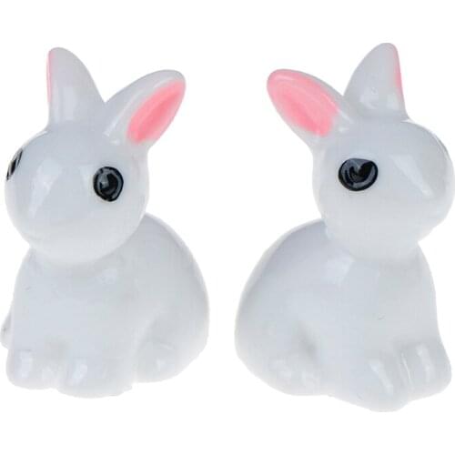 10pcs Miniature Dollhouse Bonsai Craft Garden Landscape DIY Rabbits Decor