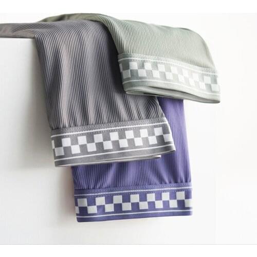 3PCS Mens underwear graphene antibacterial boxer shorts ice silk summer thin seamless shorts