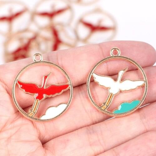 5pcs Enamel Drop Oil Charms Pendant Metal Alloy For Jewelry Making Diy Animal Necklace Earring Pendant Handmade Accessories