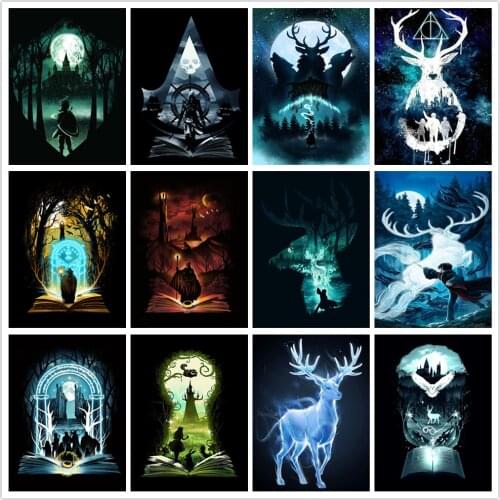 5D Diy Diamond Painting Animal Deer Eagle Square Cross Stitch Diamond Embroidery Movie Poster Round Diamond Home Decoration