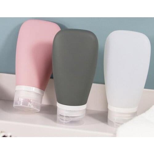 60Pcs/Lot 38-90ML Silicone Bottle Portable Bottling Facial Cleanser Cosmetic Lotion Wash Skin Care Travel Sub Bottle HA2483