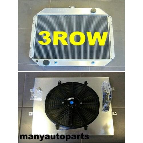 3 rows aluminum radiator+shroud+fan for FORD F100 F250 F350 Bronco V8 1967-1981 68 69 70 71