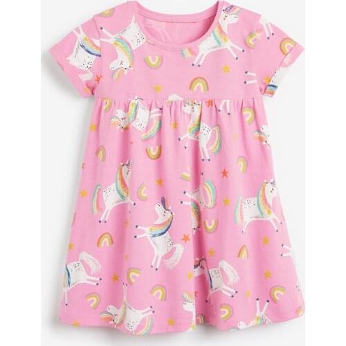 Bambino New Year 2021 Summer Dress 2-9 Years Baby Girl Pink Childrens Clothing Costumes for Kids Girls Fancy Dress of Child