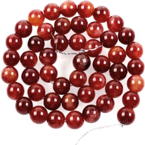 Natural Stone Bright Red Veins Stripe Alabaster Charm Loose Beads For Jewelry Making Needlework Bracelet DIY Strand 6-10MM