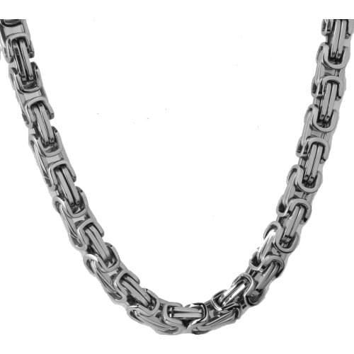4/5/8mm Width For Choose Silver Color Stainless Steel Byzantine Box Chain Mens Boys Necklaces or Bracelet