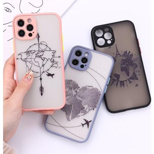 Global Travel Plane Love Camera Lens Protection For iPhone 11 Pro X XR XS Max 7 8 12 Mini Phone Cover
