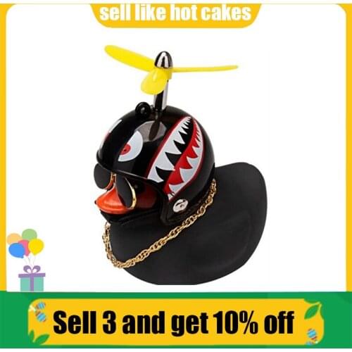 Road Mtb Duck Bike Bell Bicycle Duck Rubber With Helmet Ducky With Helmet Duck Cute Wind Motor In The Car Bike Accessories