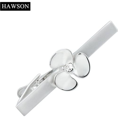 HAWSON Promotion Fan Tie Clips For Mens Shirt Jewelry Silver Color Tie Clasp Pin