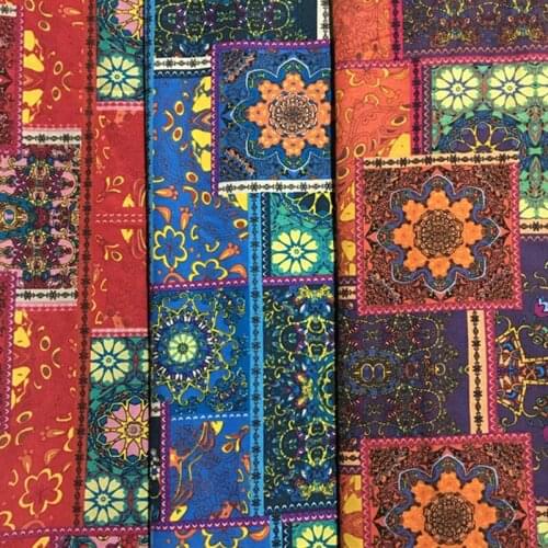 Mandala Cotton Linen Fabric By The Metre Home Decor Bohemia Style Fabric for Sewing Clothes Decoration Accessories