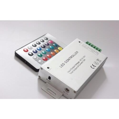 12V-24V DC 12A 144W 24Key LED IR Remote Controller for RGB LED Strip 5050 3528 free shipping