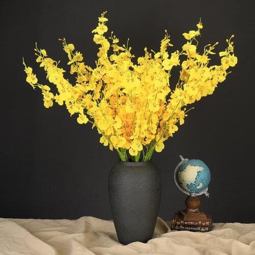 10Pcs Artificial Flowers Butterfly Orchid Non-woven Fabrics Fake Flower Branch Home Decorating Wedding Country Decor