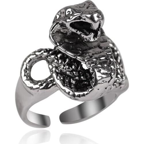 2020DIY New Domineering Retro Index Finger Snake Ring Adjustable Self-defense Alloy Ring Unisex Jewelry Gift