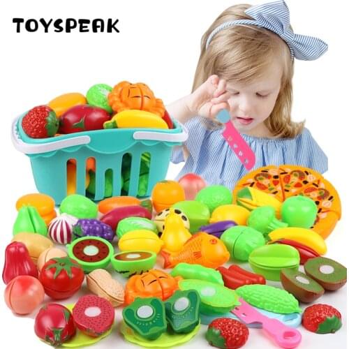 Pretend Play Toy Set Plastic Food Cutting Fruit Vegetable Food Pretend Toys for Children Educational Gift