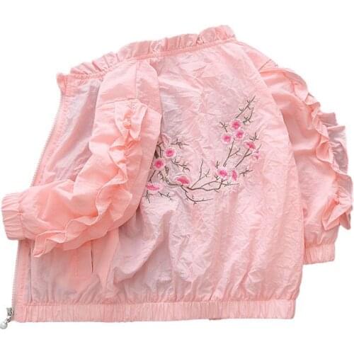 Jacket Girl Spring Autumn 2021 Kids Flower Print Cardigan Outerwear Fashion Clothes Children Casual Zipper Coats Baby Jacket