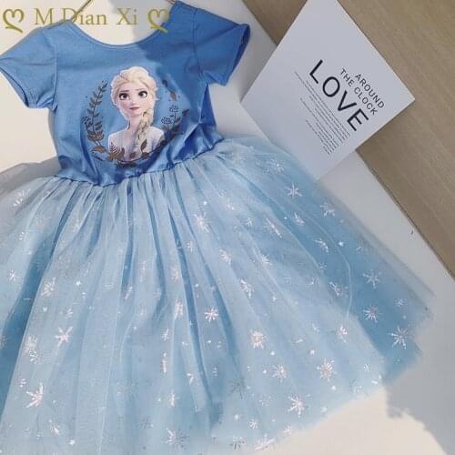 Summer Elsa Anna Girl Dress Ball Gowns Kids Dresses for Girls Party Princess Girl Clothes for 2-8Year Birthday Toddler Dress