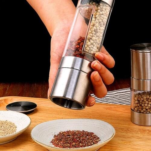 Hot Selling Stainless Steel Dual Purpose Grinder Two In One Coarse And Fine Pepper Grinder, Manual Pepper Grinder