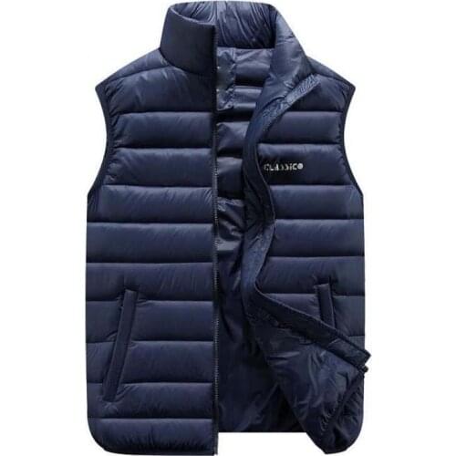 Winter Thicken Vest Men Fashion Casual Coats Male Cotton-Padded Man Sleeveless Thickening Waistcoat Plus Size M-6XL Mens Jacket