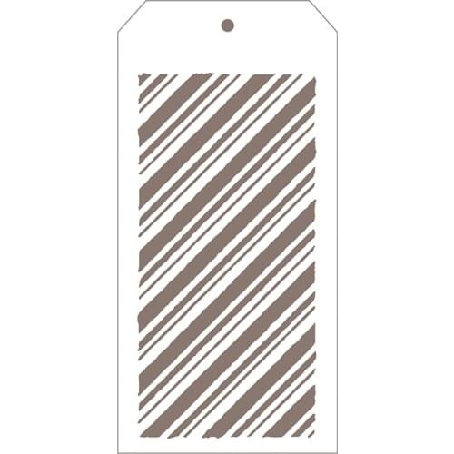 2021 New Label Tag Plastic Stencil For DIY Craft Making Diagonal Stripes Background Card Scrapbooking No Metal Cutting Die Stamp