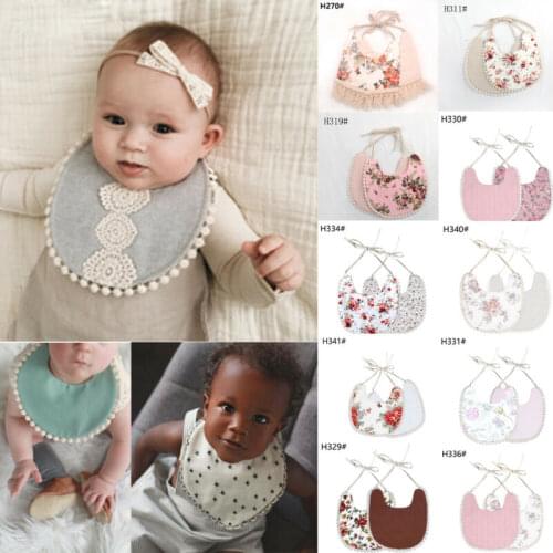 Pudcoco 2020 New Baby Girl Bibs Lace Floral Princess Cotton Bandana Bibs Feeding Saliva Towel