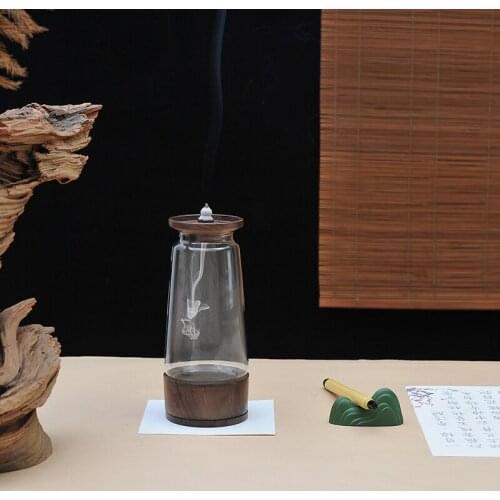 Transparent Vase Backflow Incense Burner Holder Waterfall Burner Aromatherapy Ornament Reflux Incense Diffuser Home Table Decor