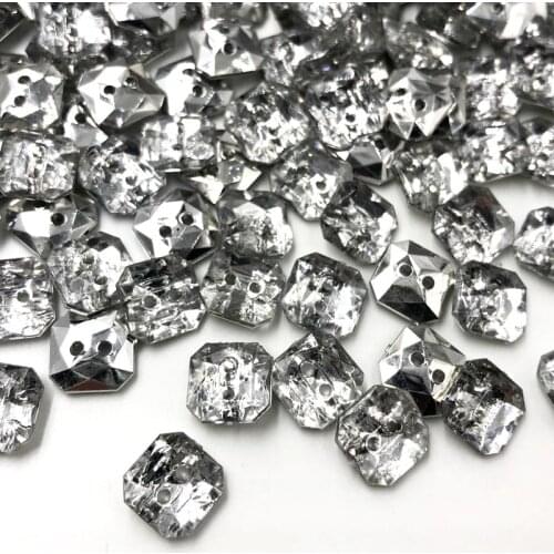 50/100 pcs Square acrylic buttons shirt buttons 2 holes flower shape garment sewing accessories notions DIY crafts PT289