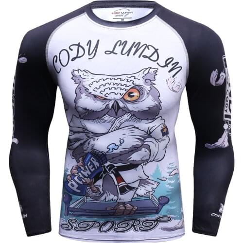 Cody Lundin Digital Printed Rash Guard Jiu Jitsu Running Long Sleeve Sportswear