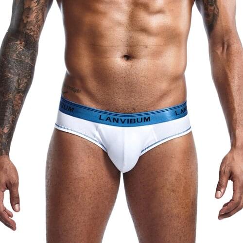 Brief Underpants Men Breathable Soft Cotton Mens Underwear Shorts Slips Cueca U Convex Male Panties Bright Color Underwear Men