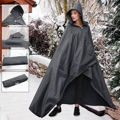 Outdoor Fleece Hooded Blanket Hooded Stadium Blanket With Storage Bag Waterproof Windproof For Camping Picnic Sports Dropship