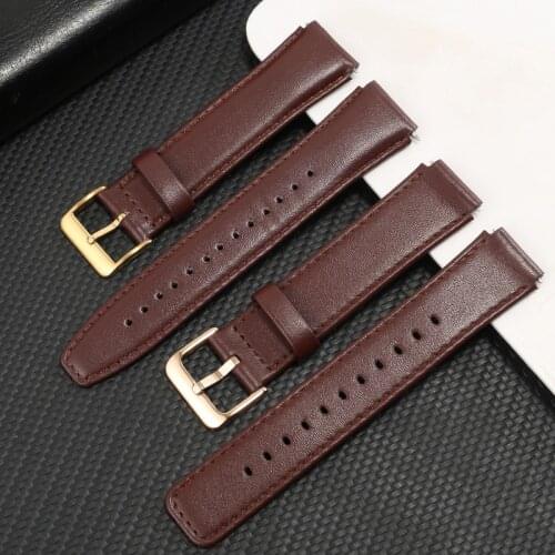 For Huawei B3 B5 B6 Smart Sport Bracelet 16mm 18mm Leather Watchband With Business Mocha Brown Black Replacement Strap