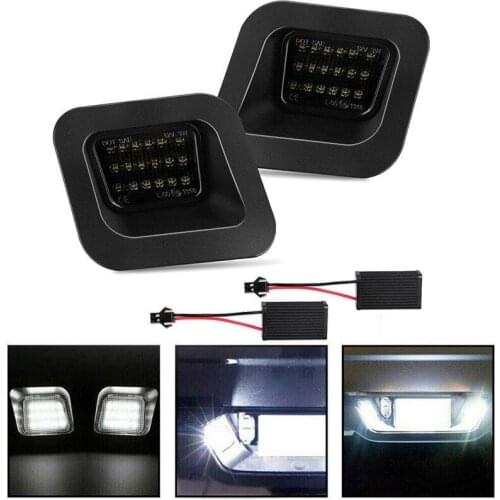 1Pair Smoked LED Rear License Plate Lights Canbus Error Free Number Plate Lights for Dodge Ram 1500 2500 3500 2003-2018 Dropship