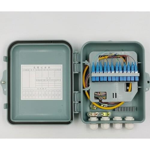 12 Core FTTH PLC Fiber Optic Splitter Outdoor Distribution Box Fiber Terminal Box With Pigtail