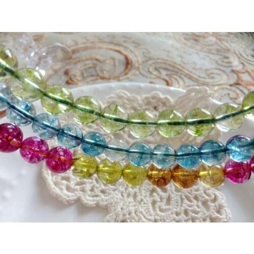 8mm 48pcs Natural Stone Color Crystal Quartz Loose Strands Jewelry Beads Accessories