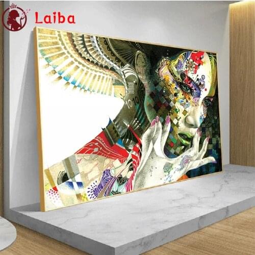 5D DIY Diamond Painting Abstract art, painted woman cross stitch mosaic full square/round diamond embroidery rhinestone painting