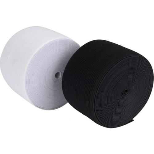 2 meters White and Black Woven Flat Knitted Elastic 45mm, Craft Sewing Elastic Cord Elastic Band Sewing Stretch Rope SJD15