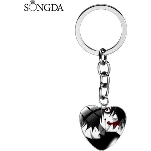 Death Note Cosplay Badges L·Lawliet Keychain Collection Pendant Glass Dome Keyrings Teens Students Key Chain Cartoon Photo Chain