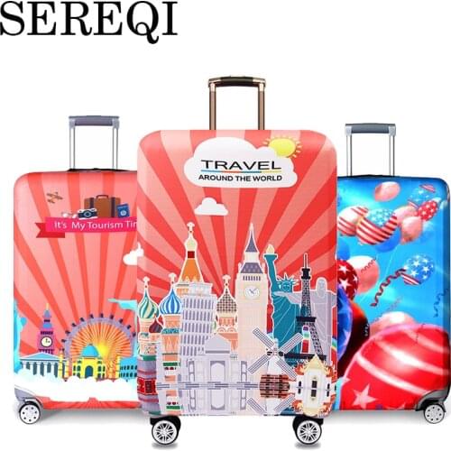 SEREQI World Travel Travel Luggage Cover For 18-32 Inch Suitcase Baggage Protection Case Cover Dust Cover Travel Accessories
