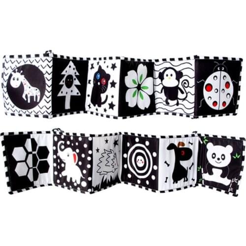 H55B Interactive Montessori Soft Toy Polyester Cloth Book Stimulation Reading Book Early Learning Gift for Baby Crib Stroller