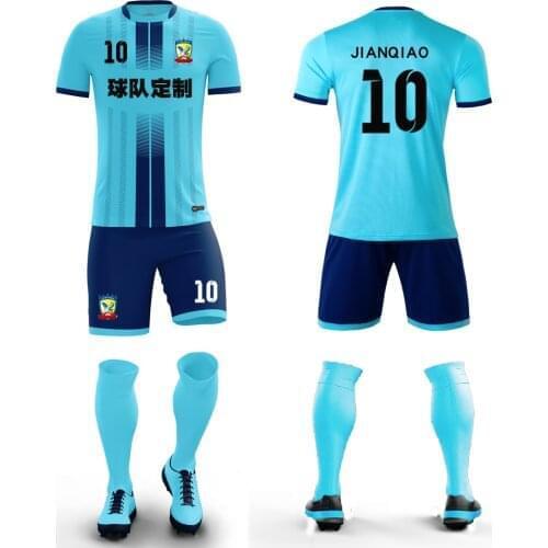 Kids Soccer Jersey Set 2019 Adult Football Jersey Tracksuit Men Kids Soccer Training Suit Short Football Sport Kit Uniform Print