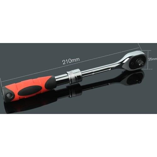 HOEN 1pc 1/4" Extending Telescopic Torque Ratchet Wrench for Socket 72 Teeth Cr-v Quick Release Professional Spanner Hand Tools