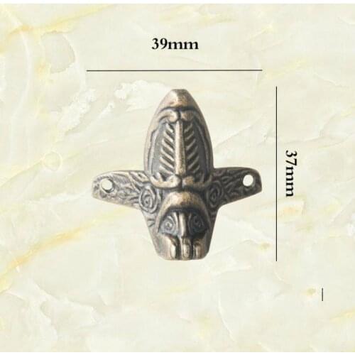 JD 4pcs 39*37mm Zinc Alloy Antique Cabinet Box Foot Decoration Animal Corner Furniture Protection Kit Hardware