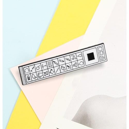 Classical PS Tool Enamel Pin Photoshop Toolbar Symbol Badge Brooches Women Denim Bag Shirt Lapel Pins Jewelry Gifts for Designer