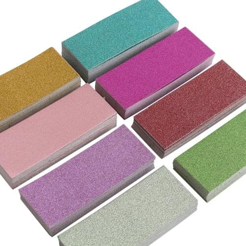 MAANGE 50/100/150/200Pcs Glitter Background Paper False Eyelashes Packaging Box 3D Mink Lashes Rectangle Colorful Card Wholesale